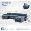 image:imageVINGLI 87 Convertible Sectional SofaLShape Deep Seat Sofa Couch for Living RoomModern Chenille 2 Seat Loveseat Sofa with Ottoman for Small SpaceBlack 87Chenille Navy Blue