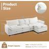 image:imageVINGLI 87 Convertible Sectional SofaLShape Deep Seat Sofa Couch for Living RoomModern Chenille 2 Seat Loveseat Sofa with Ottoman for Small SpaceBlack 87Chenille Cream