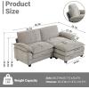 image:imageVINGLI 87 Convertible Sectional SofaLShape Deep Seat Sofa Couch for Living RoomModern Chenille 2 Seat Loveseat Sofa with Ottoman for Small SpaceBlack 87Chenille Light Grey