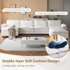 image:imageVINGLI 87 Convertible Sectional SofaLShape Deep Seat Sofa Couch for Living RoomModern Chenille 2 Seat Loveseat Sofa with Ottoman for Small SpaceBlack 87Teddy White