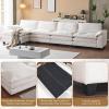 image:imageVINGLI 87 Convertible Sectional SofaLShape Deep Seat Sofa Couch for Living RoomModern Chenille 2 Seat Loveseat Sofa with Ottoman for Small SpaceBlack 87Teddy White
