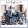 image:imageVINGLI 87 Convertible Sectional SofaLShape Deep Seat Sofa Couch for Living RoomModern Chenille 2 Seat Loveseat Sofa with Ottoman for Small SpaceBlack 87Chenille Navy Blue