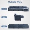 image:imageVINGLI 87 Convertible Sectional SofaLShape Deep Seat Sofa Couch for Living RoomModern Chenille 2 Seat Loveseat Sofa with Ottoman for Small SpaceBlack 87Chenille Navy Blue