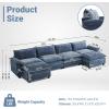 image:imageVINGLI 87 Convertible Sectional SofaLShape Deep Seat Sofa Couch for Living RoomModern Chenille 2 Seat Loveseat Sofa with Ottoman for Small SpaceBlack 87Chenille Navy Blue