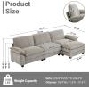image:imageVINGLI 87 Convertible Sectional SofaLShape Deep Seat Sofa Couch for Living RoomModern Chenille 2 Seat Loveseat Sofa with Ottoman for Small SpaceBlack 87Chenille Light Grey