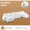 image:imageVINGLI 87 Convertible Sectional SofaLShape Deep Seat Sofa Couch for Living RoomModern Chenille 2 Seat Loveseat Sofa with Ottoman for Small SpaceBlack 87Chenille Cream