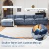 image:imageVINGLI 87 Convertible Sectional SofaLShape Deep Seat Sofa Couch for Living RoomModern Chenille 2 Seat Loveseat Sofa with Ottoman for Small SpaceBlack 87Chenille Navy Blue