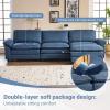 image:imageVINGLI 87 Convertible Sectional SofaLShape Deep Seat Sofa Couch for Living RoomModern Chenille 2 Seat Loveseat Sofa with Ottoman for Small SpaceBlack 87Linen Blue