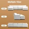 image:imageVINGLI 87 Convertible Sectional SofaLShape Deep Seat Sofa Couch for Living RoomModern Chenille 2 Seat Loveseat Sofa with Ottoman for Small SpaceBlack 87Teddy White