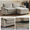 image:imageVINGLI 87 Convertible Sectional SofaLShape Deep Seat Sofa Couch for Living RoomModern Chenille 2 Seat Loveseat Sofa with Ottoman for Small SpaceBlack 87Chenille Light Grey