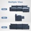 image:imageVINGLI 87 Convertible Sectional SofaLShape Deep Seat Sofa Couch for Living RoomModern Chenille 2 Seat Loveseat Sofa with Ottoman for Small SpaceBlack 87Chenille Navy Blue