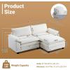 image:imageVINGLI 87 Convertible Sectional SofaLShape Deep Seat Sofa Couch for Living RoomModern Chenille 2 Seat Loveseat Sofa with Ottoman for Small SpaceBlack 87Teddy White