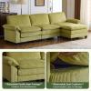 image:imageVINGLI 87 Convertible Sectional SofaLShape Deep Seat Sofa Couch for Living RoomModern Chenille 2 Seat Loveseat Sofa with Ottoman for Small SpaceBlack 87Corduroy Olive Green