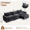 image:imageVINGLI 87 Convertible Sectional SofaLShape Deep Seat Sofa Couch for Living RoomModern Chenille 2 Seat Loveseat Sofa with Ottoman for Small SpaceBlack 87Chenille Black