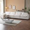 image:imageVINGLI 87 Convertible Sectional SofaLShape Deep Seat Sofa Couch for Living RoomModern Chenille 2 Seat Loveseat Sofa with Ottoman for Small SpaceBlack 87Teddy White