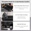 image:imageVINGLI 87 Convertible Sectional SofaLShape Deep Seat Sofa Couch for Living RoomModern Chenille 2 Seat Loveseat Sofa with Ottoman for Small SpaceBlack 87Chenille Black