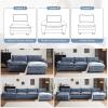 image:imageVINGLI 87 Convertible Sectional SofaLShape Deep Seat Sofa Couch for Living RoomModern Chenille 2 Seat Loveseat Sofa with Ottoman for Small SpaceBlack 87Chenille Navy Blue