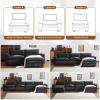 image:imageVINGLI 87 Convertible Sectional SofaLShape Deep Seat Sofa Couch for Living RoomModern Chenille 2 Seat Loveseat Sofa with Ottoman for Small SpaceBlack 87Chenille Black