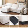image:imageVINGLI 87 Convertible Sectional SofaLShape Deep Seat Sofa Couch for Living RoomModern Chenille 2 Seat Loveseat Sofa with Ottoman for Small SpaceBlack 87Teddy White