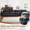 image:imageVINGLI 87 Convertible Sectional SofaLShape Deep Seat Sofa Couch for Living RoomModern Chenille 2 Seat Loveseat Sofa with Ottoman for Small SpaceBlack 87Chenille Black