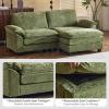 image:imageVINGLI 87 Convertible Sectional SofaLShape Deep Seat Sofa Couch for Living RoomModern Chenille 2 Seat Loveseat Sofa with Ottoman for Small SpaceBlack 87Chenille Olive