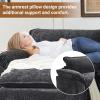 image:imageVINGLI 87 Convertible Sectional SofaLShape Deep Seat Sofa Couch for Living RoomModern Chenille 2 Seat Loveseat Sofa with Ottoman for Small SpaceBlack 87Chenille Black