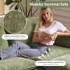 image:imageVINGLI 87 Convertible Sectional SofaLShape Deep Seat Sofa Couch for Living RoomModern Chenille 2 Seat Loveseat Sofa with Ottoman for Small SpaceBlack 87Chenille Olive