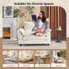 image:imageVINGLI 87 Convertible Sectional SofaLShape Deep Seat Sofa Couch for Living RoomModern Chenille 2 Seat Loveseat Sofa with Ottoman for Small SpaceBlack 87Chenille Cream
