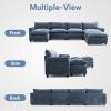 image:imageVINGLI 87 Convertible Sectional SofaLShape Deep Seat Sofa Couch for Living RoomModern Chenille 2 Seat Loveseat Sofa with Ottoman for Small SpaceBlack 87Chenille Navy Blue
