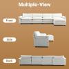 image:imageVINGLI 87 Convertible Sectional SofaLShape Deep Seat Sofa Couch for Living RoomModern Chenille 2 Seat Loveseat Sofa with Ottoman for Small SpaceBlack 87Teddy White