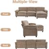 image:imageVINGLI 87 Convertible Sectional SofaLShape Deep Seat Sofa Couch for Living RoomModern Chenille 2 Seat Loveseat Sofa with Ottoman for Small SpaceBlack 87Chenille Light Brown