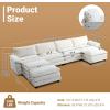 image:imageVINGLI 87 Convertible Sectional SofaLShape Deep Seat Sofa Couch for Living RoomModern Chenille 2 Seat Loveseat Sofa with Ottoman for Small SpaceBlack 87Teddy White