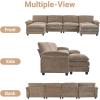 image:imageVINGLI 87 Convertible Sectional SofaLShape Deep Seat Sofa Couch for Living RoomModern Chenille 2 Seat Loveseat Sofa with Ottoman for Small SpaceBlack 87Chenille Light Brown