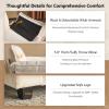 image:imageVINGLI 87 Convertible Sectional SofaLShape Deep Seat Sofa Couch for Living RoomModern Chenille 2 Seat Loveseat Sofa with Ottoman for Small SpaceBlack 87Teddy White