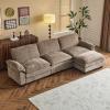 image:imageVINGLI 87 Convertible Sectional SofaLShape Deep Seat Sofa Couch for Living RoomModern Chenille 2 Seat Loveseat Sofa with Ottoman for Small SpaceBlack 87Chenille Light Brown