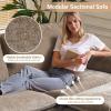 image:imageVINGLI 87 Convertible Sectional SofaLShape Deep Seat Sofa Couch for Living RoomModern Chenille 2 Seat Loveseat Sofa with Ottoman for Small SpaceBlack 87Chenille Light Brown