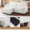 image:imageVINGLI 87 Convertible Sectional SofaLShape Deep Seat Sofa Couch for Living RoomModern Chenille 2 Seat Loveseat Sofa with Ottoman for Small SpaceBlack 87Chenille Cream