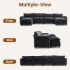 image:imageVINGLI 87 Convertible Sectional SofaLShape Deep Seat Sofa Couch for Living RoomModern Chenille 2 Seat Loveseat Sofa with Ottoman for Small SpaceBlack 87Chenille Black