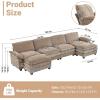 image:imageVINGLI 87 Convertible Sectional SofaLShape Deep Seat Sofa Couch for Living RoomModern Chenille 2 Seat Loveseat Sofa with Ottoman for Small SpaceBlack 87Chenille Light Brown