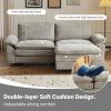 image:imageVINGLI 87 Convertible Sectional SofaLShape Deep Seat Sofa Couch for Living RoomModern Chenille 2 Seat Loveseat Sofa with Ottoman for Small SpaceBlack 87Chenille Light Grey