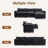 image:imageVINGLI 87 Convertible Sectional SofaLShape Deep Seat Sofa Couch for Living RoomModern Chenille 2 Seat Loveseat Sofa with Ottoman for Small SpaceBlack 87Chenille Black