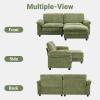 image:imageVINGLI 87 Convertible Sectional SofaLShape Deep Seat Sofa Couch for Living RoomModern Chenille 2 Seat Loveseat Sofa with Ottoman for Small SpaceBlack 87Chenille Olive