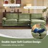 image:imageVINGLI 87 Convertible Sectional SofaLShape Deep Seat Sofa Couch for Living RoomModern Chenille 2 Seat Loveseat Sofa with Ottoman for Small SpaceBlack 87Chenille Olive Green