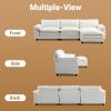 image:imageVINGLI 87 Convertible Sectional SofaLShape Deep Seat Sofa Couch for Living RoomModern Chenille 2 Seat Loveseat Sofa with Ottoman for Small SpaceBlack 87Teddy White