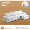 image:imageVINGLI 87 Convertible Sectional SofaLShape Deep Seat Sofa Couch for Living RoomModern Chenille 2 Seat Loveseat Sofa with Ottoman for Small SpaceBlack 87Teddy White