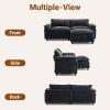 image:imageVINGLI 87 Convertible Sectional SofaLShape Deep Seat Sofa Couch for Living RoomModern Chenille 2 Seat Loveseat Sofa with Ottoman for Small SpaceBlack 87Chenille Black