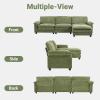 image:imageVINGLI 87 Convertible Sectional SofaLShape Deep Seat Sofa Couch for Living RoomModern Chenille 2 Seat Loveseat Sofa with Ottoman for Small SpaceBlack 87Chenille Olive Green