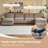 image:imageVINGLI 87 Convertible Sectional SofaLShape Deep Seat Sofa Couch for Living RoomModern Chenille 2 Seat Loveseat Sofa with Ottoman for Small SpaceBlack 87Chenille Light Brown