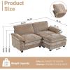 image:imageVINGLI 87 Convertible Sectional SofaLShape Deep Seat Sofa Couch for Living RoomModern Chenille 2 Seat Loveseat Sofa with Ottoman for Small SpaceBlack 87Chenille Light Brown