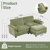 image:imageVINGLI 87 Convertible Sectional SofaLShape Deep Seat Sofa Couch for Living RoomModern Chenille 2 Seat Loveseat Sofa with Ottoman for Small SpaceBlack 87Chenille Olive
